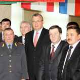 Photo: UNODC Executive Director Yury Fedotov (centre) with officials from the Domodedovo Training Centre in Moscow