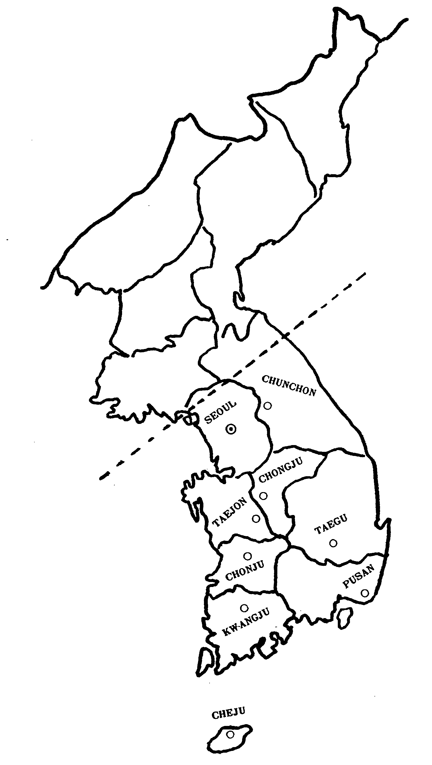 South Korea Map Outline Sketch Coloring Page