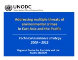 Addressing multiple threats of environmental crimes in East Asia and the Pacific Technical assistance strategy 2009 - 2012