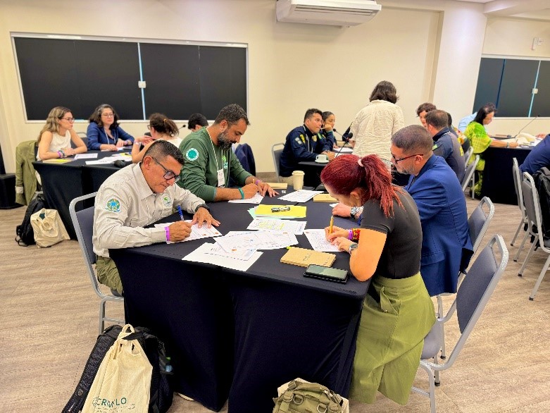 Discussion groups activity between federal agents.