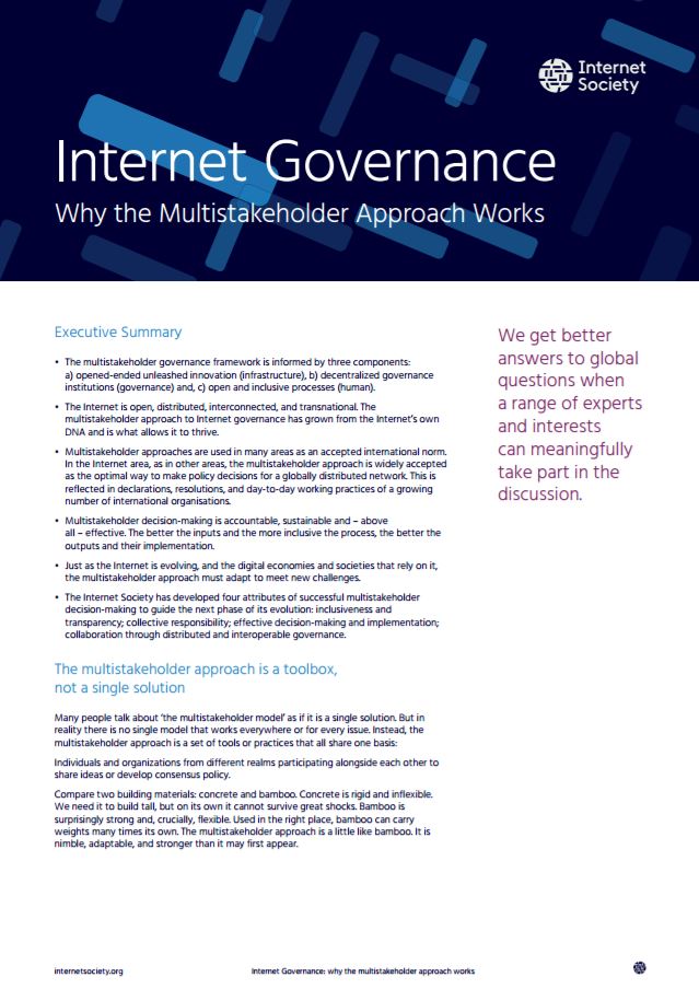 Internet Governance – Why The Multistakeholder Approach Works